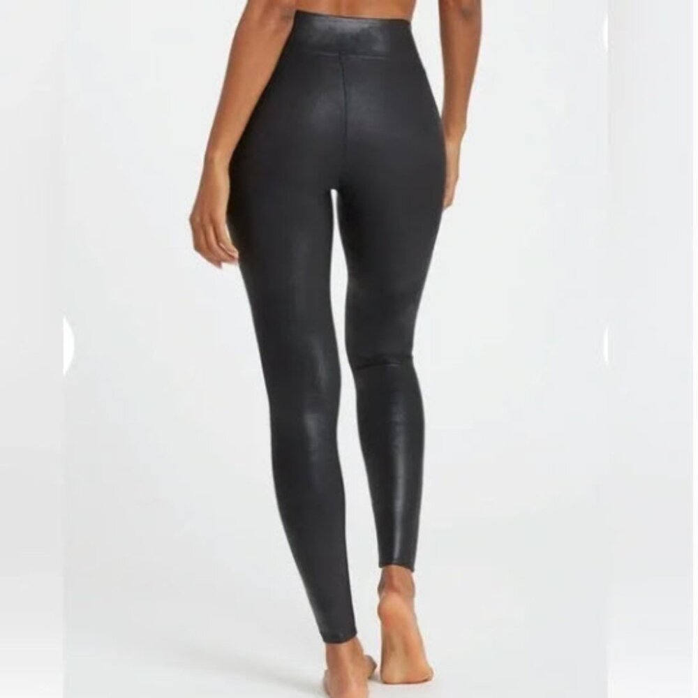 Spanx Metallic Shimmer Black Leggings